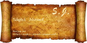 Sághi József névjegykártya