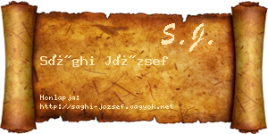 Sághi József névjegykártya